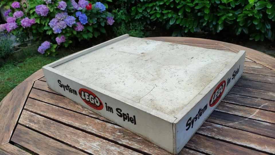 Lego Holz BAUKASTEN 50er Jahre mit Befüllung - Sortierbox Sortierkasten + Deckel - Bild 4 von 4