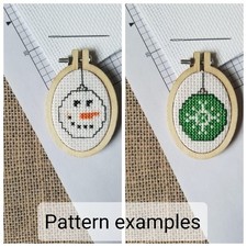 Counted Cross Stitch Snowman Ornament and Snowflake Ornament Minis 2 Patterns