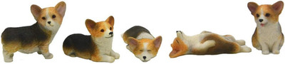 Pack of 5 Corgi Miniature Figurines Mini Welsh Corgi Cake Topper Corgi Ornament