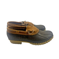 LL Bean Bean Boots Shoes Mens 6 Medium Brown Rubber Duck Moc Made USA Maine