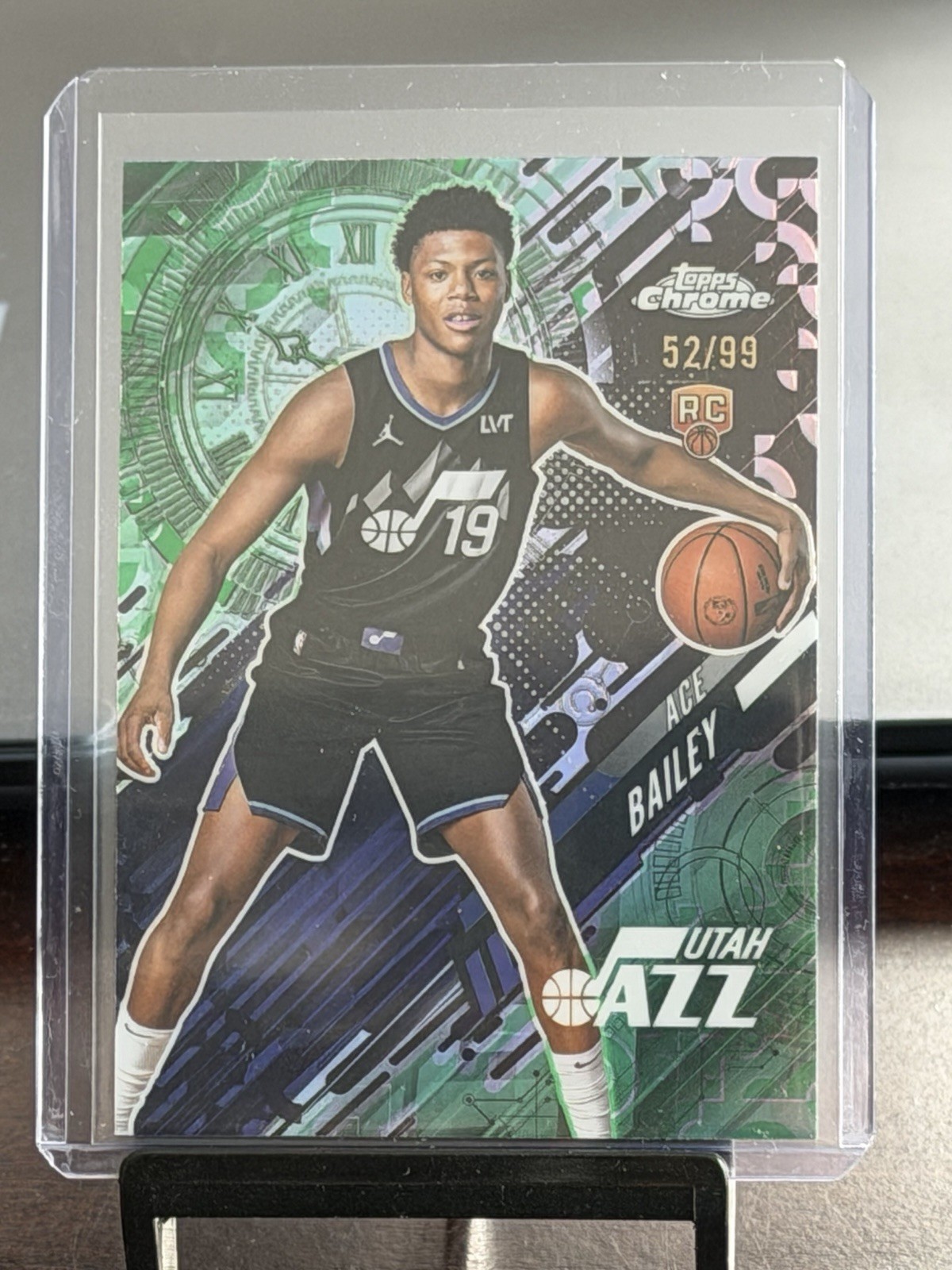 2025-26 Topps Chrome Go Time Ace Bailey Green Refractor RC /99 #GT-20