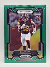 2023 Panini NFL Prizm K.J. Henry #400 Green Rookie (RC) Washington Commanders
