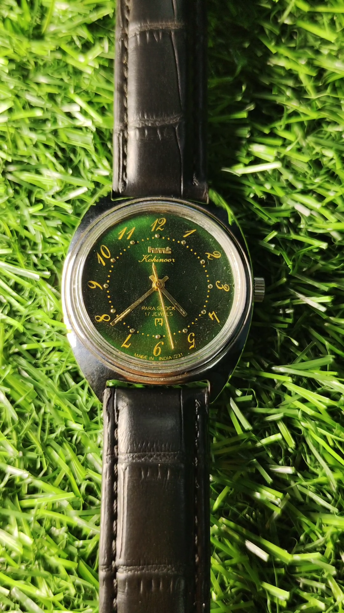 ■Pmクォーツペンダントトップ■昭和レトロ アンティーク■翡翠じゃないょ■ Vintage HMT Kohinoor Hand-Winding Mechanical Watch – Green Dial