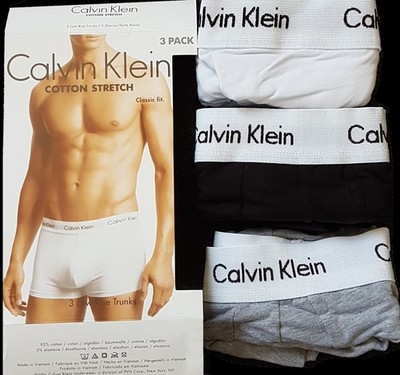 3er Pack CALVIN KLEIN Boxershorts Cotton Stretch Baumwolle U2664G Schwarz