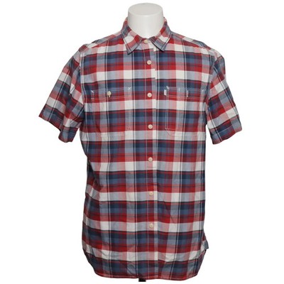 Aigle, Kurzarmhemd, Größe: L, Blau/Rot/Weiß, Baumwolle, Karo, Herren #QvE