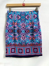 Versace Collection Baroque Skirt Multicolour Print Viscose Medallion IT 40 UK 8