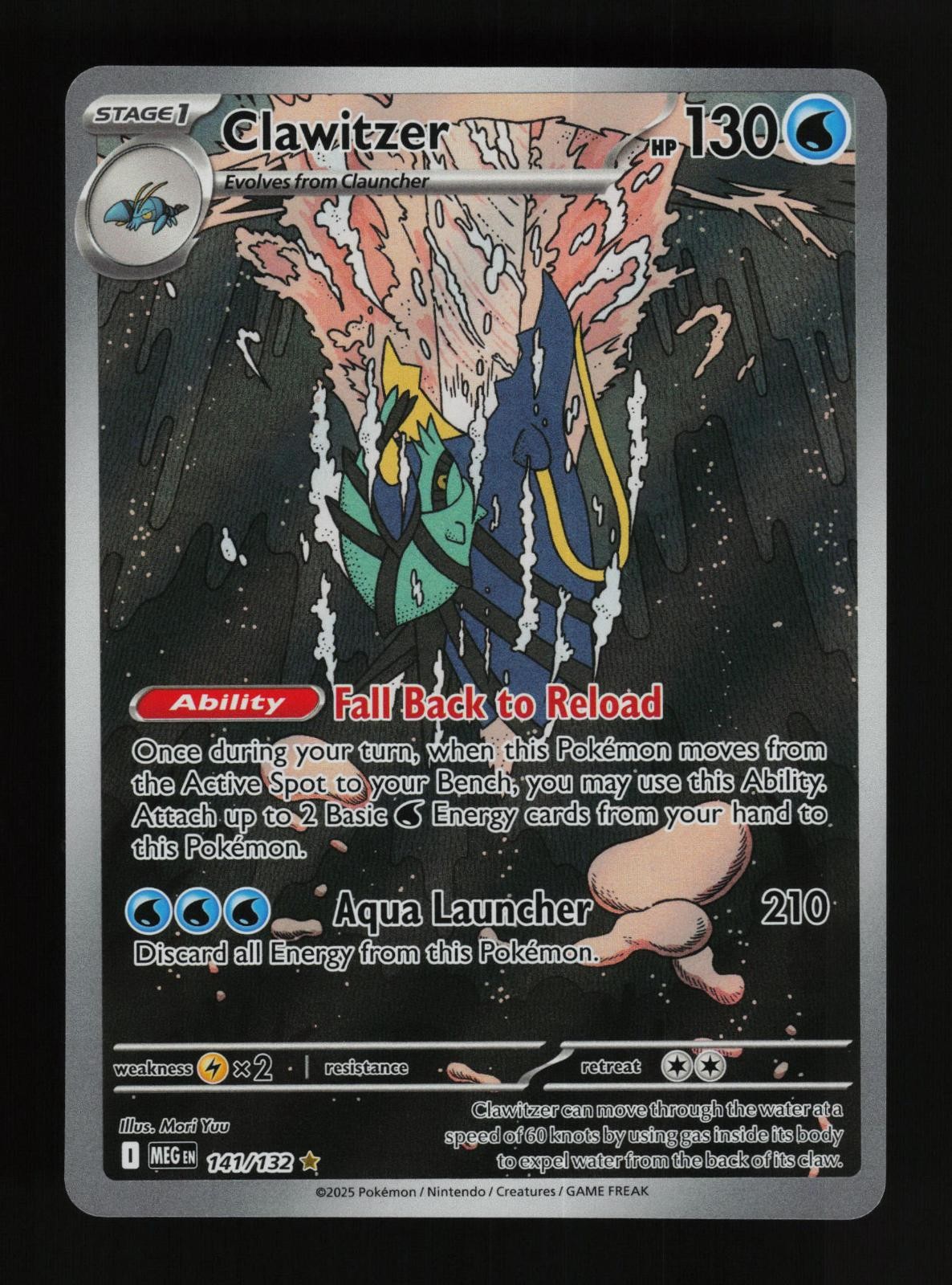 Clawitzer 141/132 Holo Illustration Rare Mega Evolution Pokemon Cards