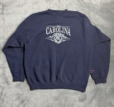 Vintage 90s Carolina Tar Heels UNC Cotton Crewneck Sweatshirt Navy