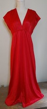 Vintage Vanity Fair Red Goddess Nightgown Womens sz Med Made USA Long Maxi Gown
