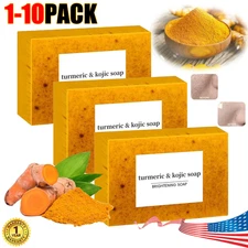 2-10 Pack Turmeric Glow Soap Bar - Lemon & Kojic Acid, Removing Dark Spots