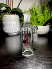 14mm  Glass Ash Catcher 90 degree (red Octopus).