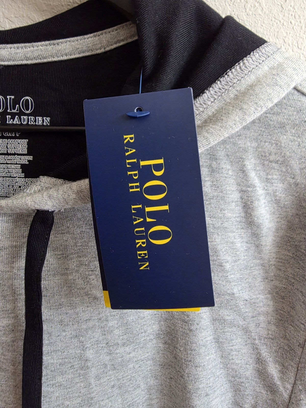 Polo Ralph Lauren Mens Hoodie Medium Gray Supreme Comfort Pullover Pony Lounge thumbnail 3