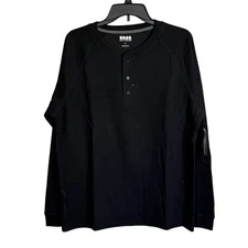 BASS OUTDOOR Men's Relaxed Fit Thermal Long Sleeve Henley black M $59