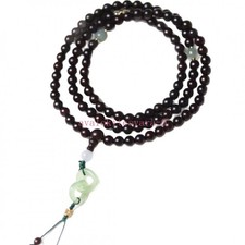 Natural Small Leaf Sandalwood Bracelet Amulet Bangle Buddhist Prayer Beads