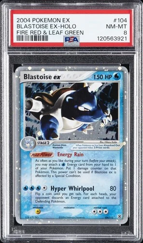 2004 POKEMON EX FIRE RED & LEAF GREEN #104 BLASTOISE EX-HOLO PSA 8