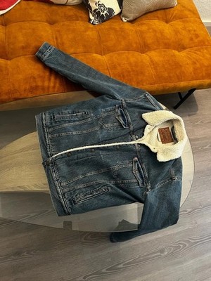 Levi's Fleece Trucker Jacket Herren M Blau Jeans Im Guten Zustand