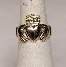 Vintage 14k Yellow Gold Claddagh Ring Size 4.75