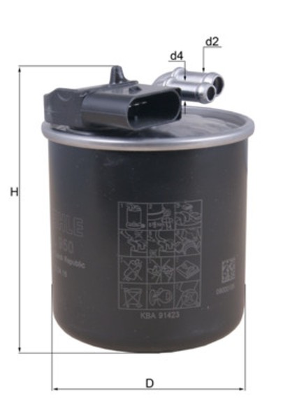 Kraftstofffilter Mahle KL 950 Leitungsfilter FüR Mercedes W447 Vito Klasse 5 114-image