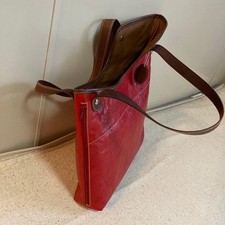 Borsa tote pelle Kiku Wan Sha officina pelle rossa ottime condizioni A4