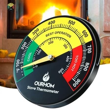 Wood Stove Thermometer, 3.55inch Large Size Magnetic Stove Thermometer, Stove...