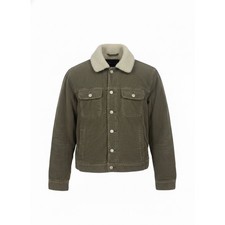 Outerknown Corduroy Sherpa Lined Trucker Jacket Green Size S Small Mens