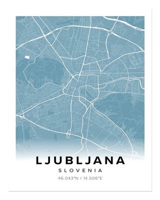 Ljubljana Map Poster Wall Art - Stylish Urban Design Premium Quality