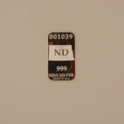 U.S. State Silver bar .999 1ozt Proof - ND/North Dakota - 001039/041785