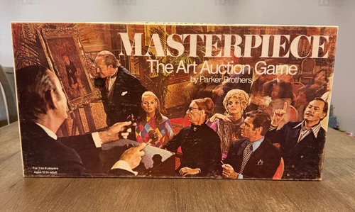 VTG Masterpiece The Art Auction Board Game 100% Complete Parker Brothers 1970