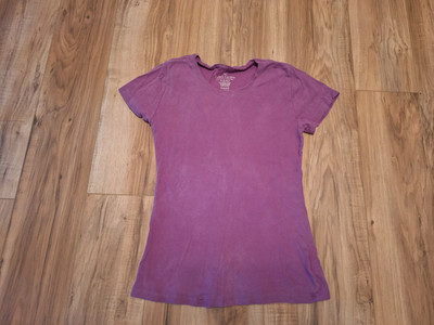 Vintage Womens Faded Glory Short Sleeve Crew Tee Purple Organic 100 Cotton S 4/6