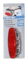 Fischer Erwachsene Dynamo Led-Fahrrad RüCkleuchte GepäCkträGer Standlicht, Rot