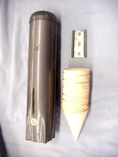 Vintage Lily Tulip Cone Cup Paper Cup Dispenser Original Mounting Bracket & Cups