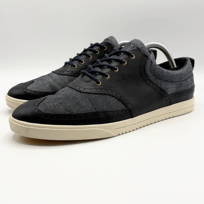 Clae Powell Navy Bolt Leather Canvas Men s Casual Lace Up Sneakers - US 10.5 / E