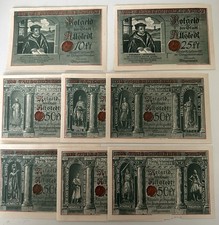 8 x Notgeld ALLSTEDT Stadt 1.10.1921