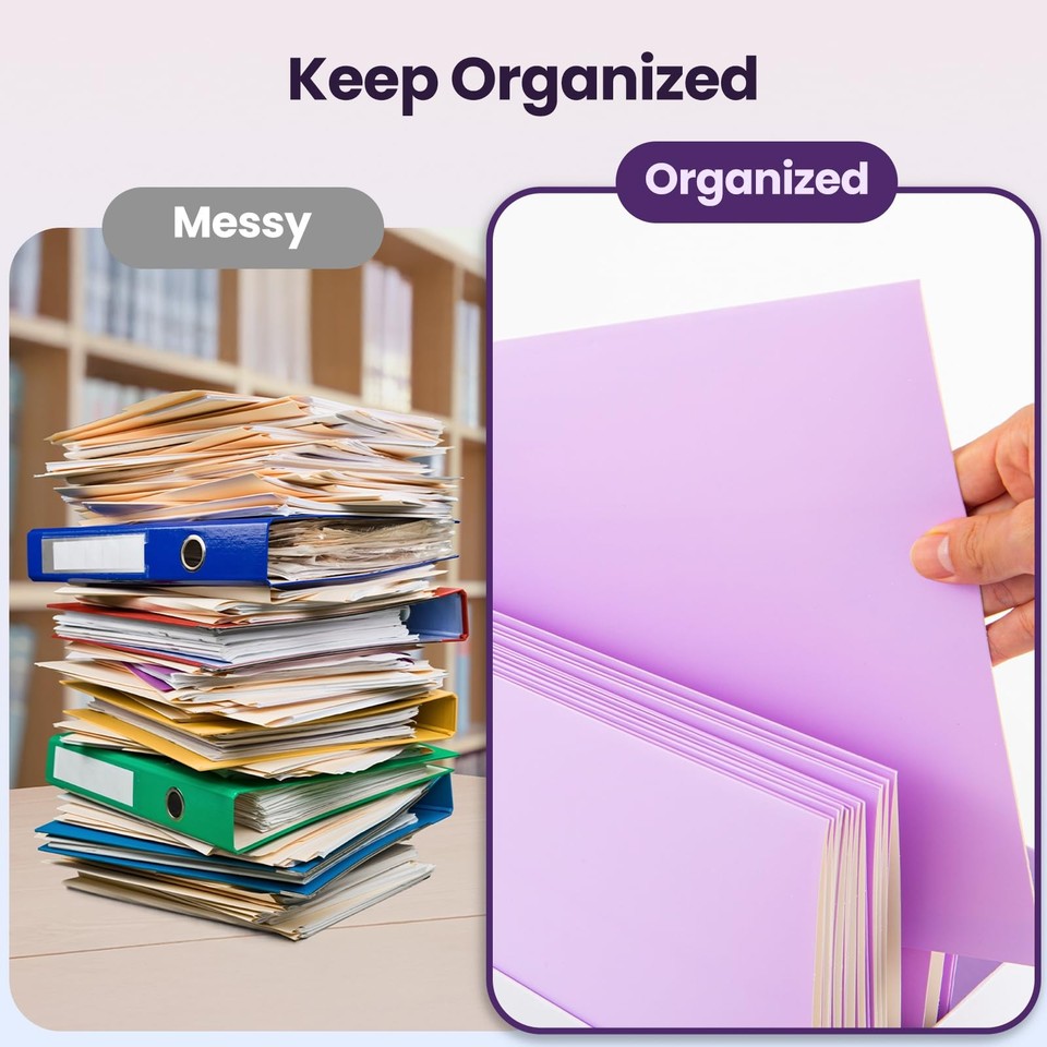 ® 50 Packs File Folders,File Folder with Pockets Fit Letter Size Paper ...