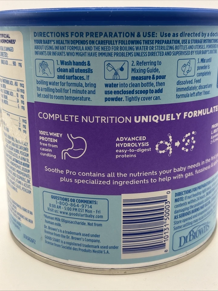 Dr Brown's Good Start Soothe Pro con probióticos fórmula para bebés en polvo, 19,4 oz Foto 3 de 4