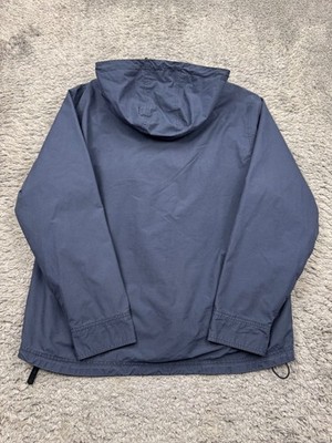 Old Navy Jacket Men Small Navy Blue Hooded 1/4 Zip Windbreaker