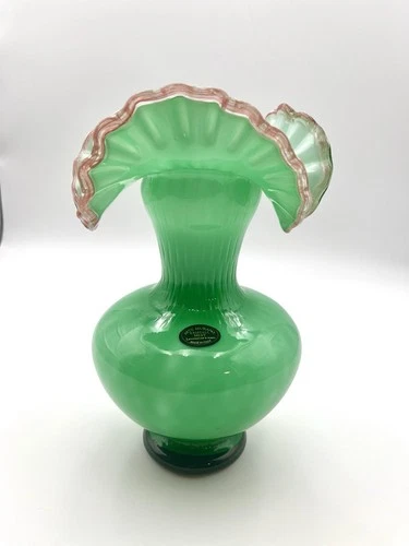 Vintage Arte Murano Kristall Mery Hand-Blown Glass Vase — Made in Italy — 10”