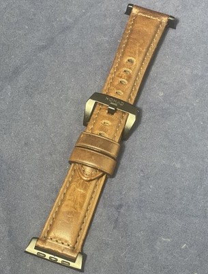 Nomad Traditional Brown Leather Band for Apple Watch 44 45 46 49mm