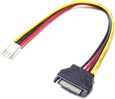 2 PCS 15pin SATA Male to 4pin Floppy FDD Female Power Converter Adapter Cable