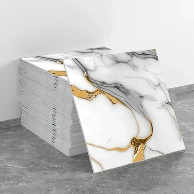 3D Marble Tile Wall Sticker Waterproof Self Adhesive Renovation Decor Film