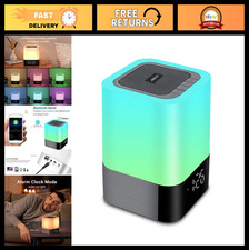 5-in-1 Bedside Lamp with Bluetooth Speaker, Alarm Clock, Touch Control, Music Pl