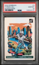 2024 Panini Donruss Tyreek Hill Downtown! SSP #3 Dolphins PSA 10 GEM MINT
