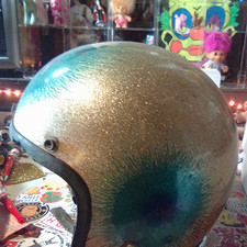 MOTORCYCLE HELMET GLITTER GOLD VINTAGE SPARKLE