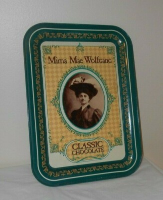 Mima Mae Wolfgang Classic Chocolate 12'' x 8 3/4'' Tin / Metal TRAY Candy Co