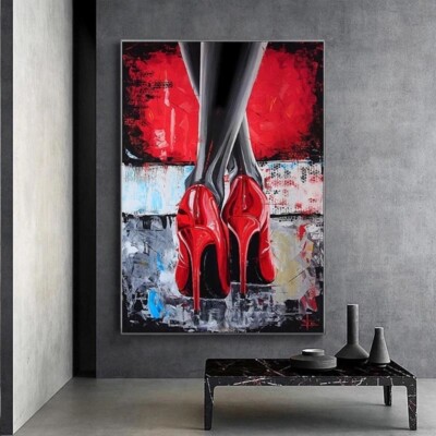 Alluring red heels graffiti Canvas Wall Art Pop Art Picture Painting