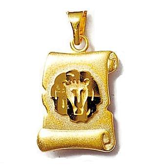 Pendentif Parchemin Zodiaque Lion 16 mm Plaqué Or 18K Dolly-Bijoux - Picture 1 of 1