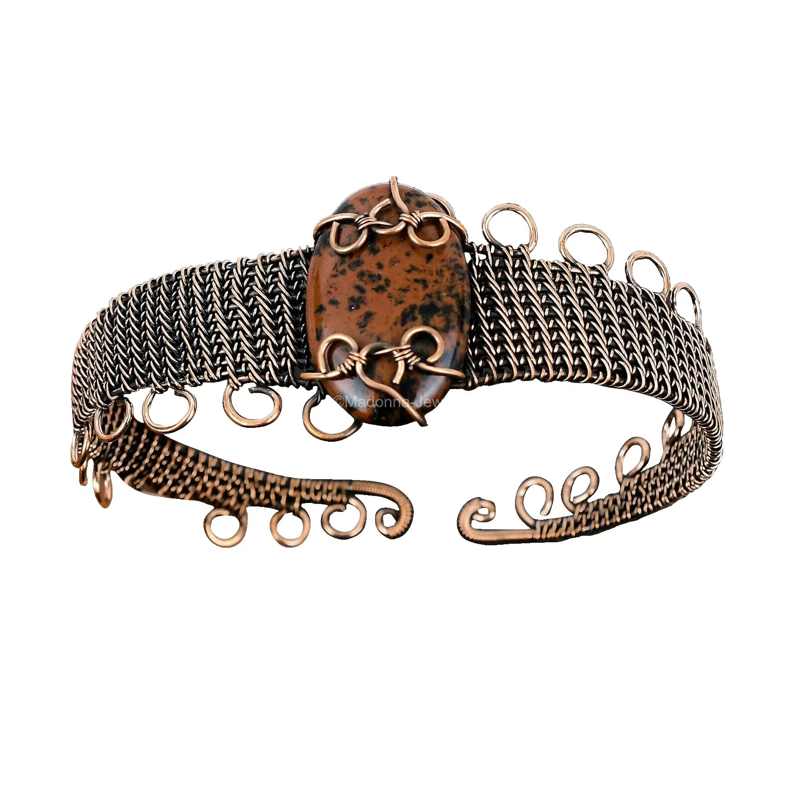 Joyería de moda de piedra de cobre de obsidiana