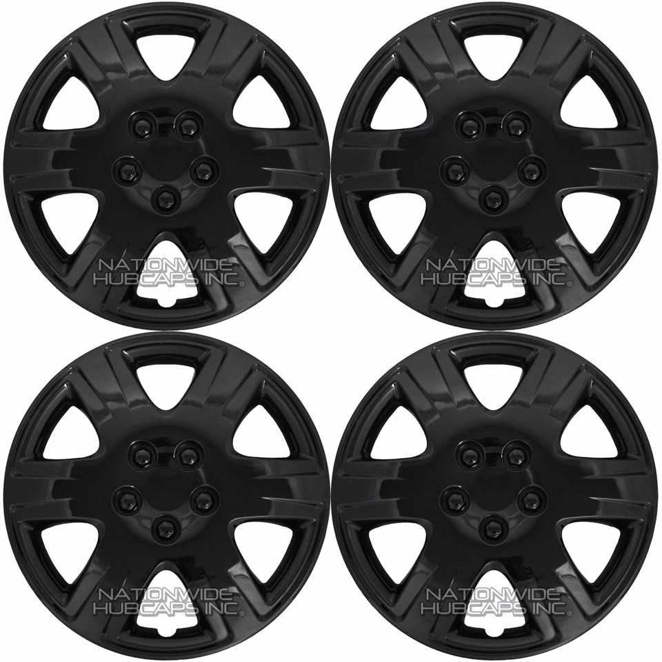4 tampas de roda pretas 2003-2016 Toyota Corolla 15" aro completo cubo tampas clipes de aço - Imagem 2 de 4