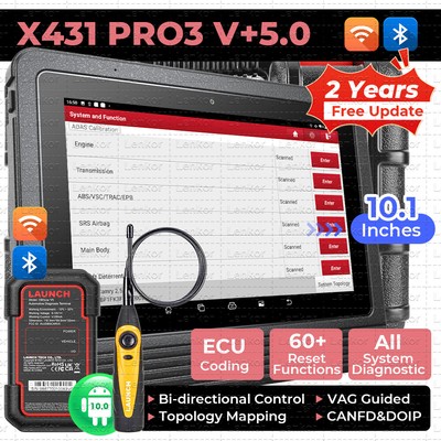 LAUNCH X431 PRO3S V+ 5.0 ELITE PRO5 Car Diagnostic Tool J2534 Programming Coding
