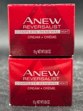 LOT OF 2 - AVON ANEW REVERSALIST COMPLETE RENEWAL NIGHT CREAM 0.50 OZ TRAVEL